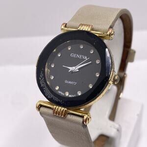 Vintage Womens Geneva Gold Tone Watch Coach Band New Battery